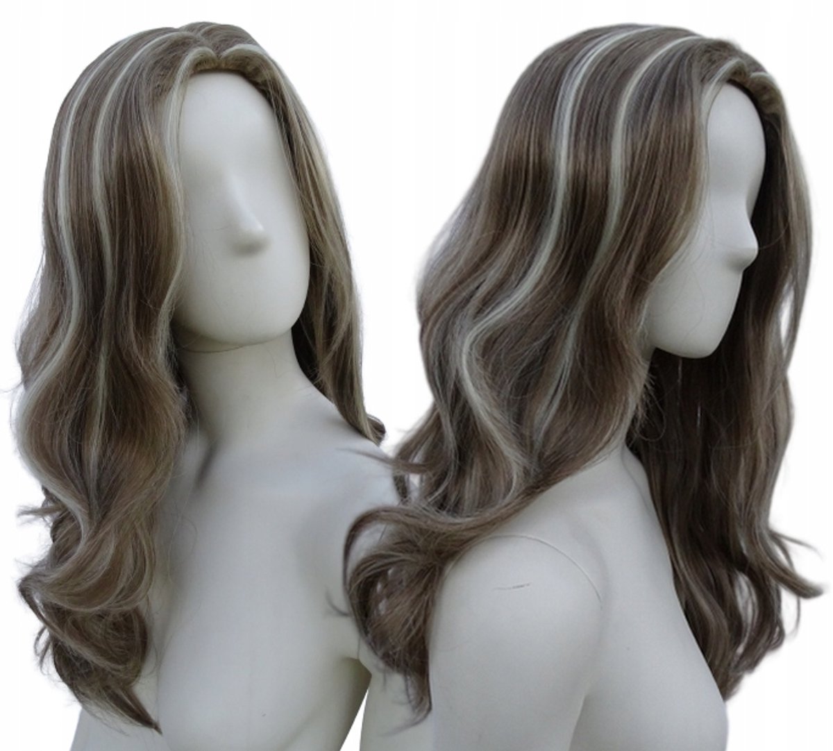 Dichte blonde lokken pruik, lange golven, zonder pony