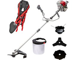 IKRA benzine-bosmaaier IBF 31-4, incl. draadspoel, 3- en 8-tands struikmes, beschermkap en professionele schouderriem