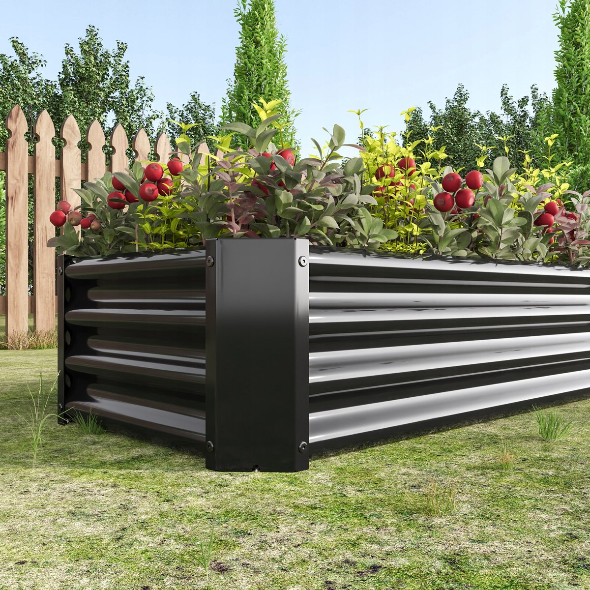 Verhoogde Metalen Bloembak Tuin - 120x61x30cm - Roestbestendig