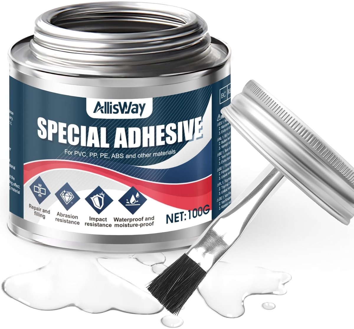 PVC lijm waterdicht - PVC lijm met kwast - voor repareren van opblaasbare matrassen - ShopVlot