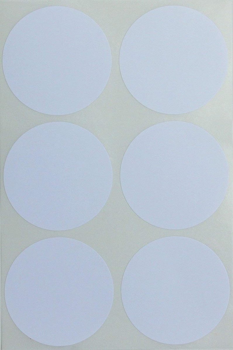 Ronde zelfklevende etiketten 5 cm - Wit - 72 stuks - Voor organisatie en markering - ShopVlot