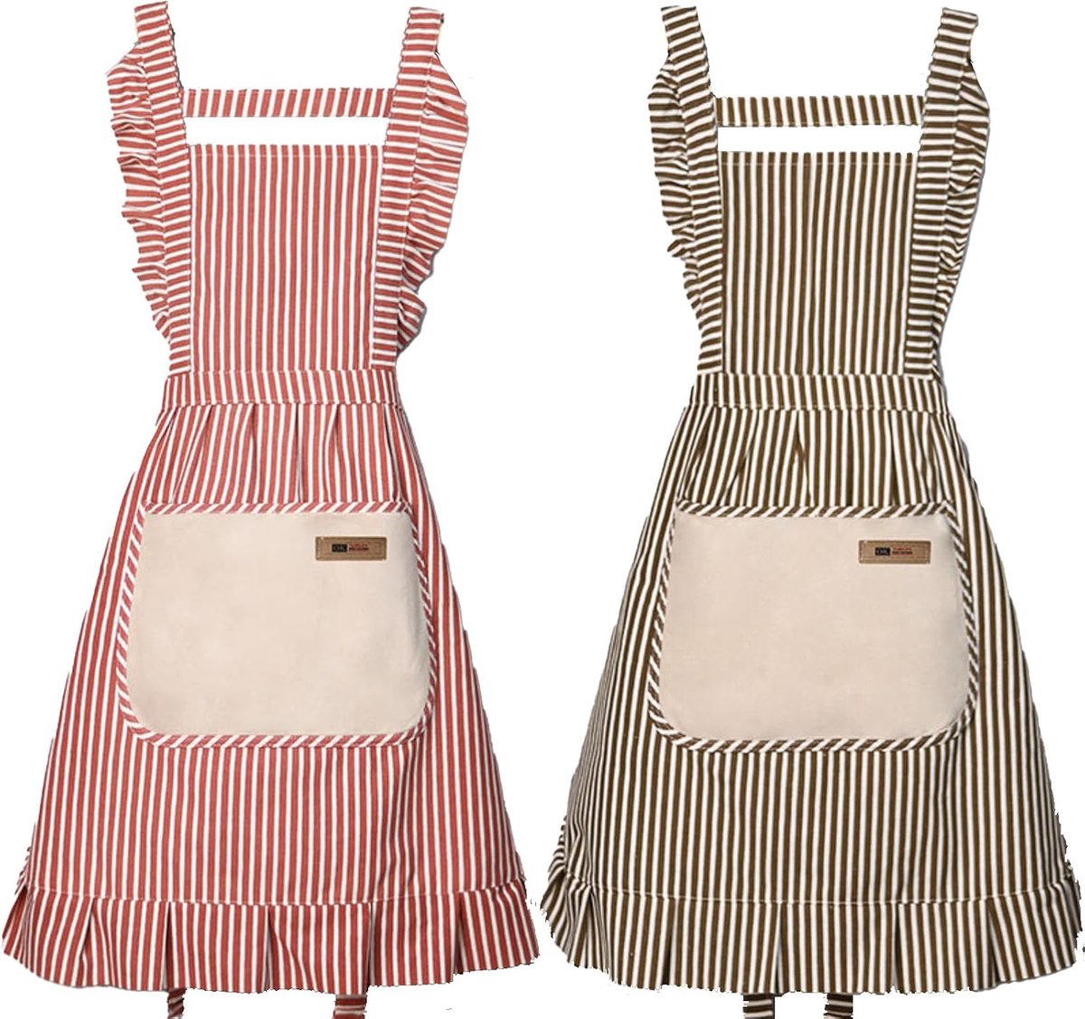 Kookschorten voor dames set van 2 - vintage gestreept - ideaal voor koken en bakken - ShopVlot