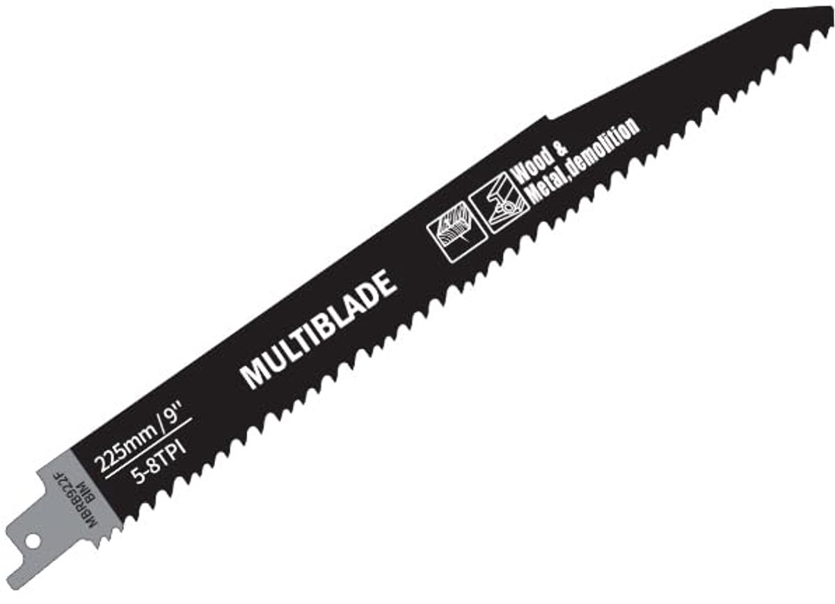 Reciprozaagblad 225 mm - Grof voor hout en metaal - 2 stuks - Ideaal voor sloopwerkzaamheden - ShopVlot