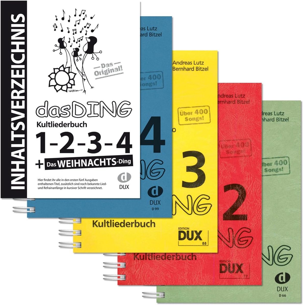 Cultliederboeken Dux Das Ding Band 1 tot 4 - Inclusief originele inhoudsopgave - Perfect voor muziekliefhebbers - ShopVlot