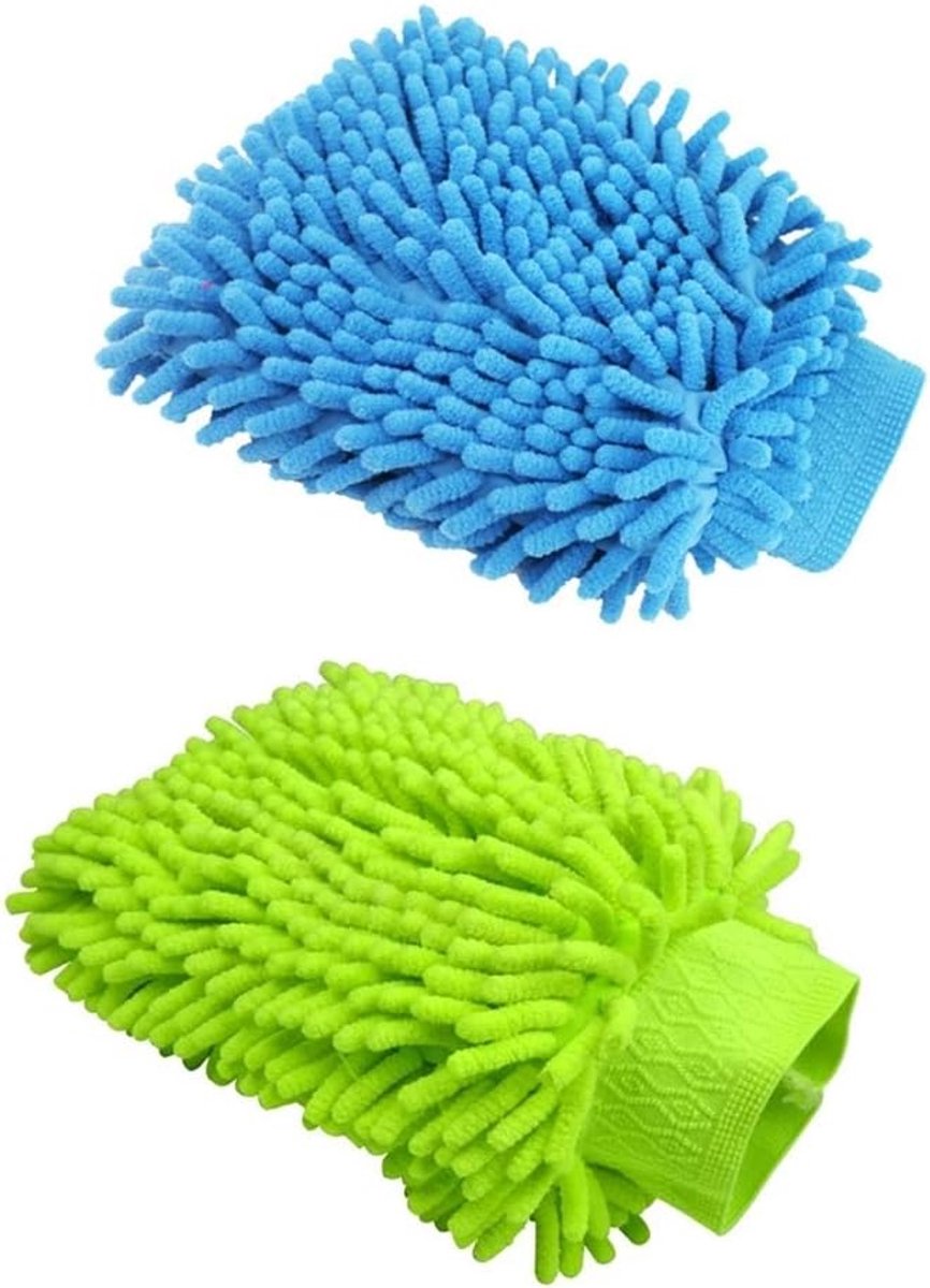 Microvezel washandje 2 stuks - reinigingshandschoenen - hoog absorberend - ShopVlot