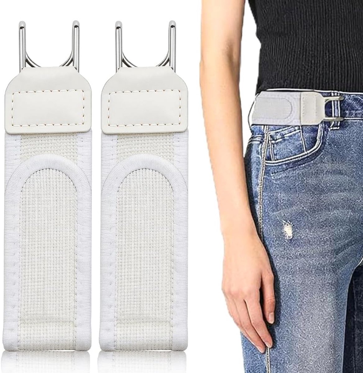 Elastische Riem met Metalen Haken - Unisex zonder Gesp - Comfortabele Stretch Riemen voor Werk - ShopVlot