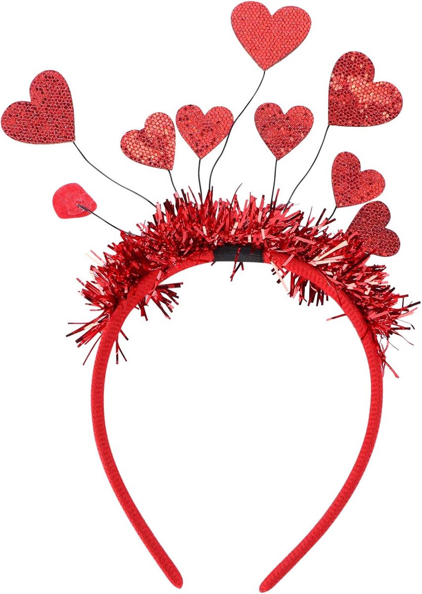Hoofdband met hartjes - pailletten - voor Valentijnsdag - feestelijke haaraccessoire - ShopVlot