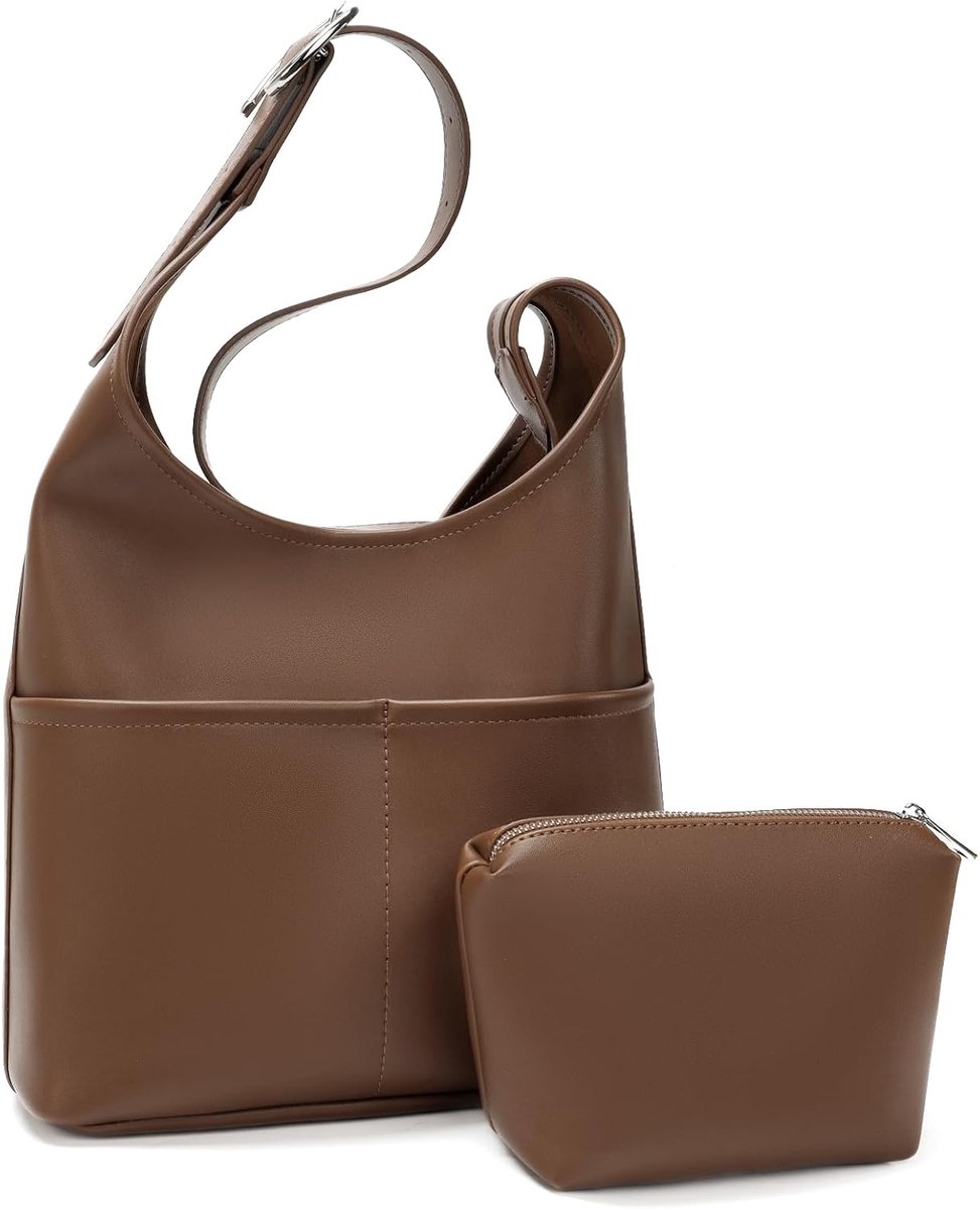 Schoudertas dames met grote capaciteit - PU leer - met kleine tas - perfect voor school en werk - ShopVlot