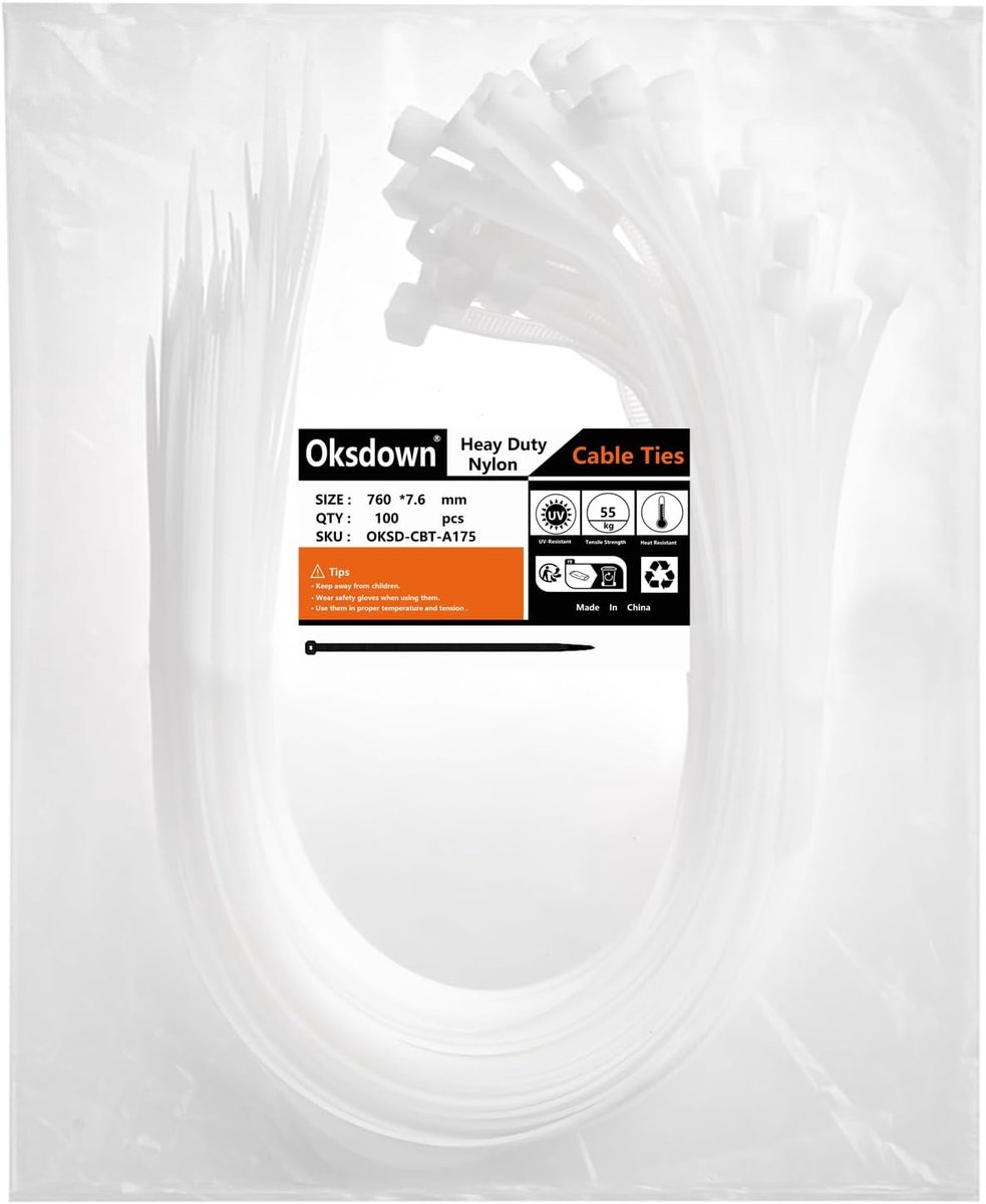 Kabelbinders 760 mm - extra sterk nylon - 55 kg treksterkte - ideaal voor kabelbeheer - ShopVlot