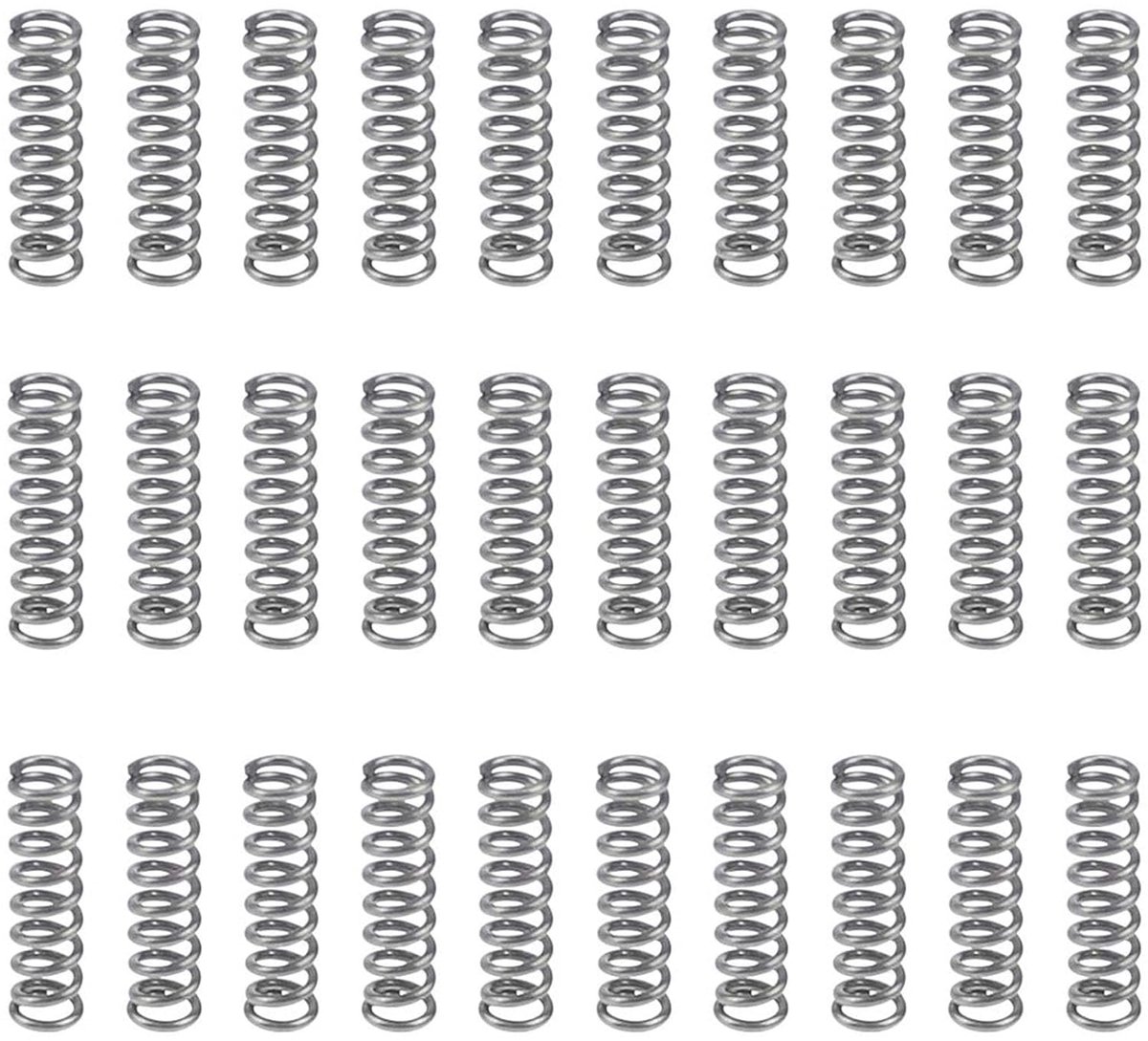 Compressieveer 10 x 3 x 0.5mm - 30 stuks RVS 304 - Corrosiebestendig - Ideaal voor speelgoed en gereedschap - ShopVlot