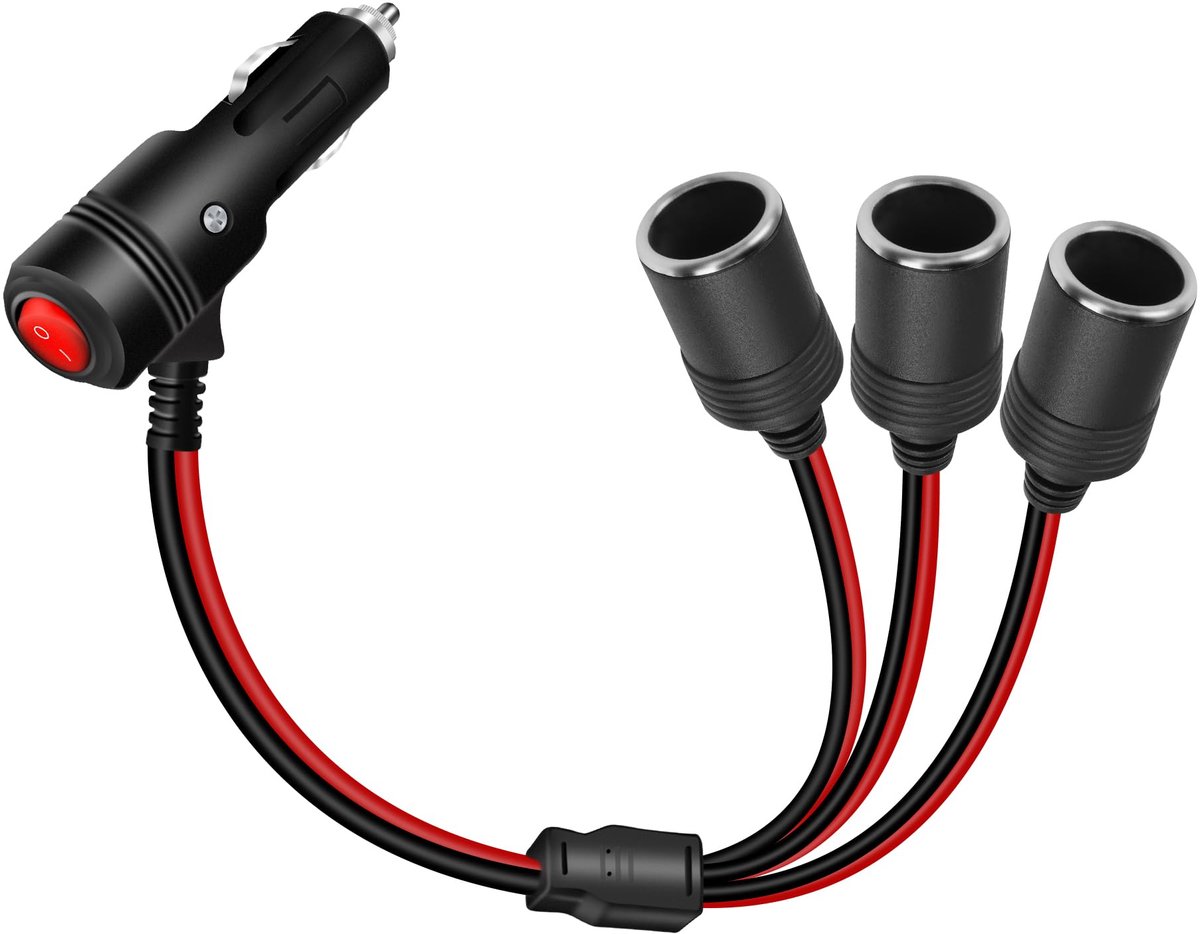 Sigarettenaansteker Splitter Adapter - 12v 24v - 1 Mannelijke naar 3 Vrouwelijke Sockets - ShopVlot