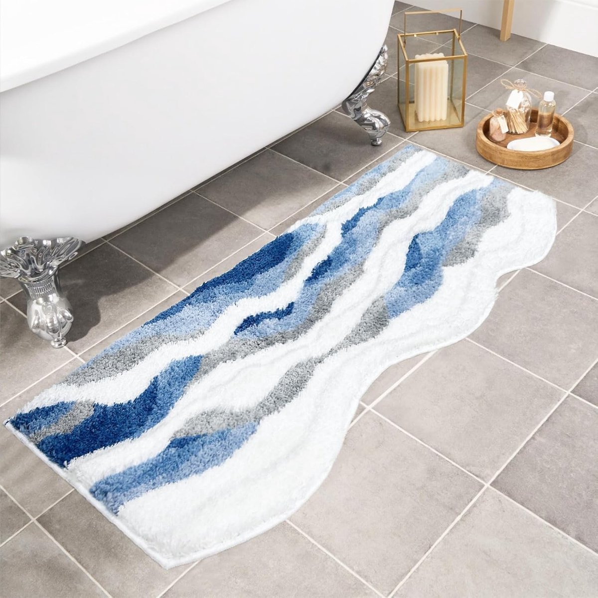 Badmat ocean rug 50x119cm - schattig badmatje - zee-inspiratie - ideaal voor badkamerdecoratie - ShopVlot