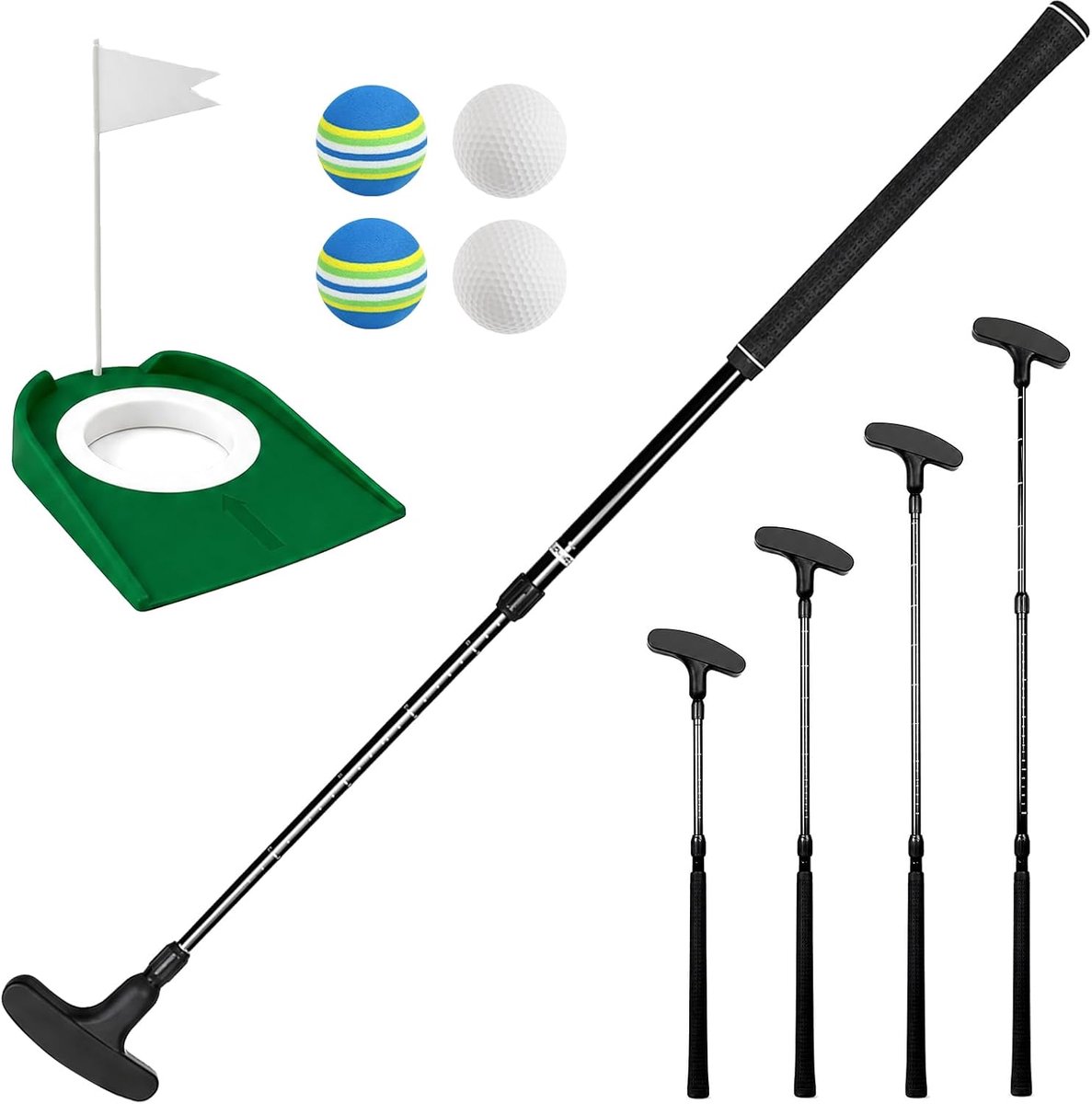 Verstelbare golfputter 41-90 cm - zwart - voor links- en rechtshandigen - veelzijdige training - ShopVlot
