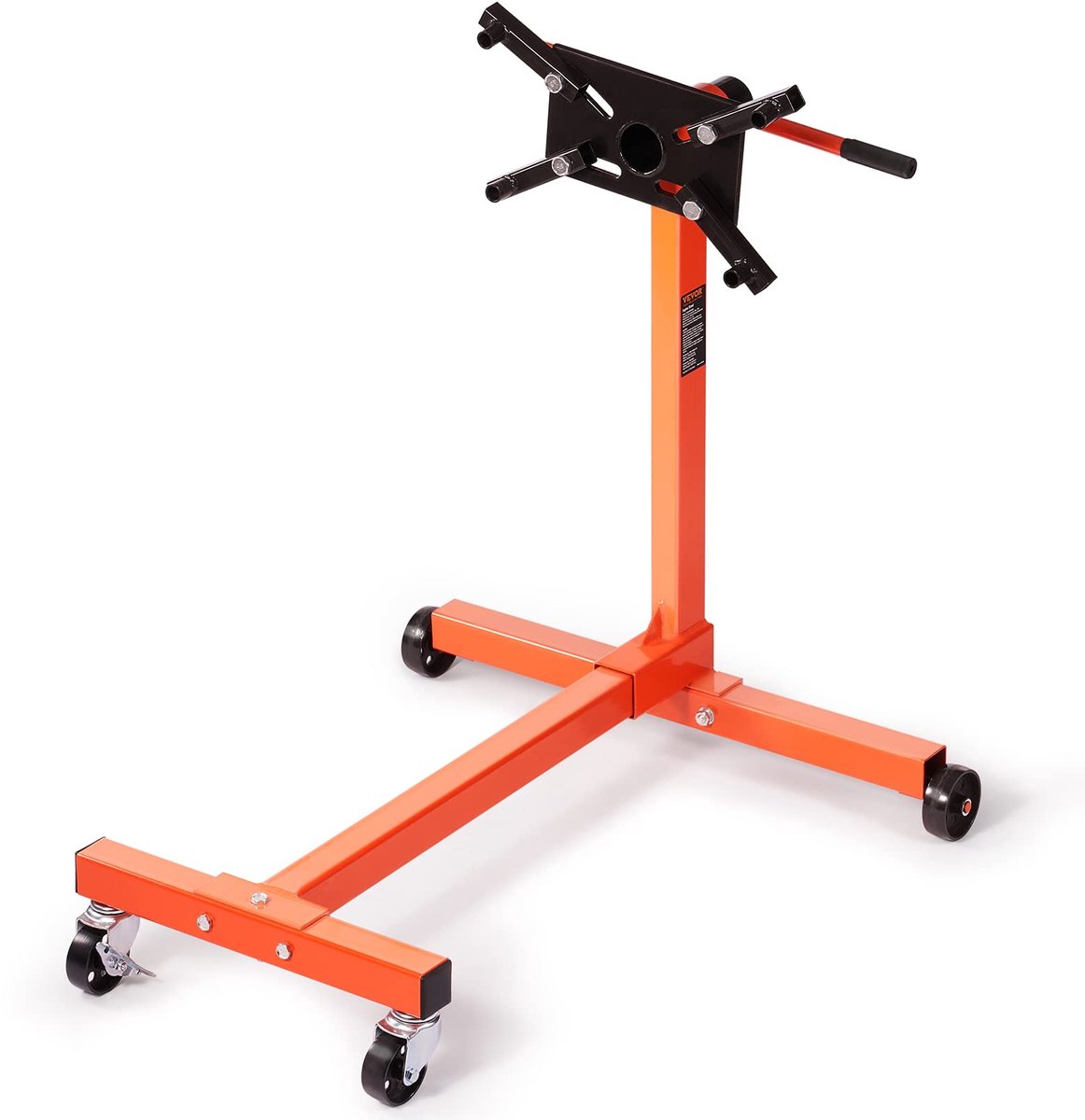 Motorstandaard 340 kg - draaibaar met 360 graden kop - gietijzer met 4 wielen - ideaal voor autoreparatie - ShopVlot