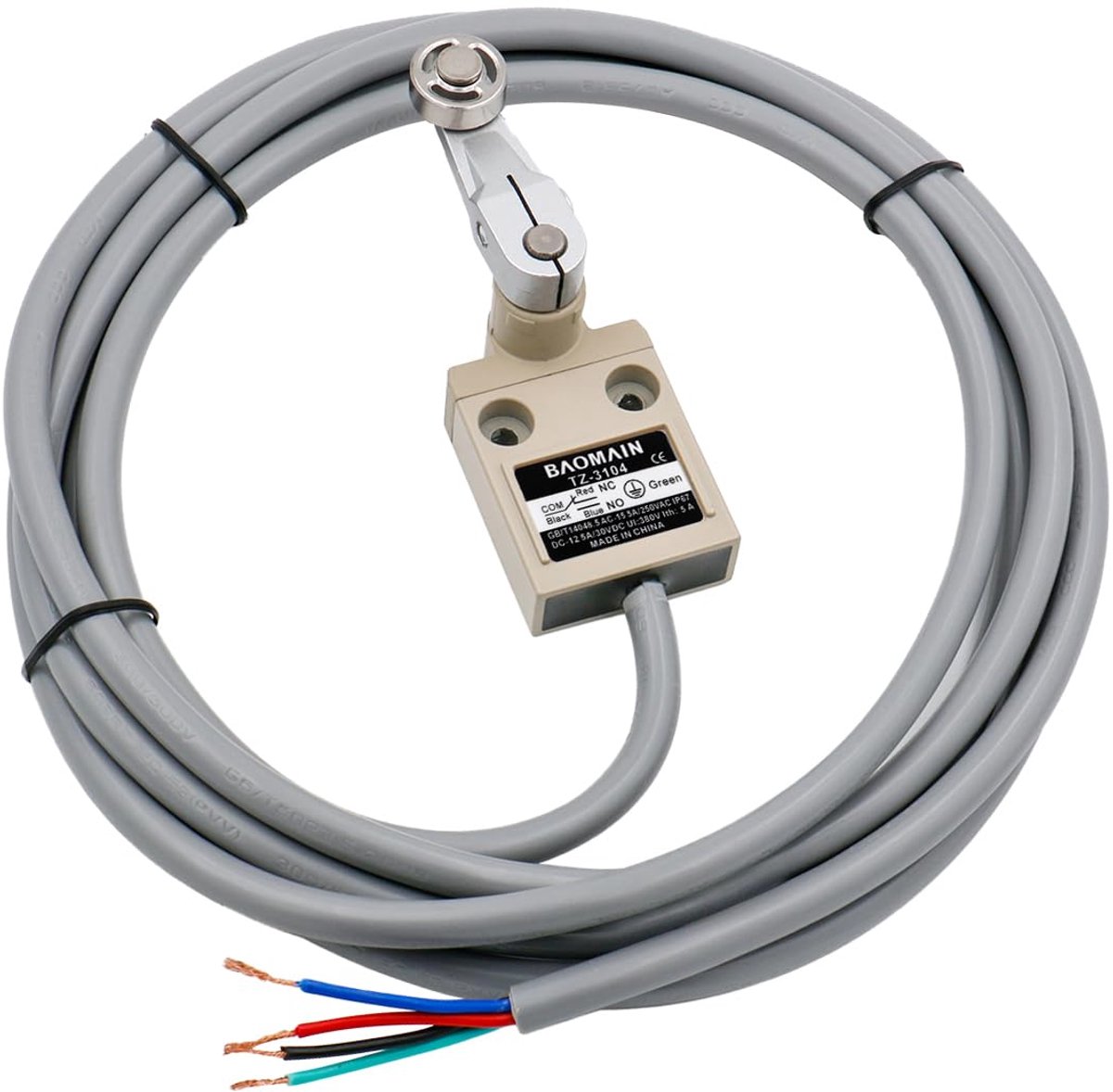 Compacte limietschakelaar met piston roller lever - 5 A 380 VAC - IP67 waterdicht - ideaal voor automatisering - ShopVlot
