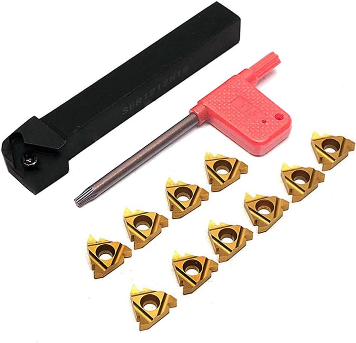 CNC draaigereedschap set SER1212H16 - 10x 16ER AG60 hardmetalen snij-inzetten - Verhoogt snij-efficiëntie - Maizoon - ShopVlot