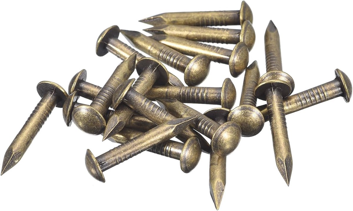 35 stuks kleine kleine nagels 2,8 x 20 mm (DxL) kleine messing nagels hardware ronde kop messing nagel voor hout doe-het-zelf projecten decoratieve dozen huishouden, brons tint