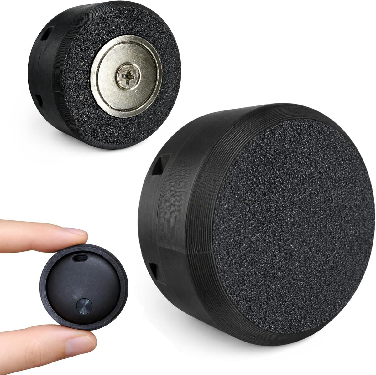 Beschermhoes compatibel met WeTag Mini-Tracker, Universeel | Ook compatibel met AirTag en MotoTag. Neodymium magneet en kabelbinders, voor fiets, auto en motor. Los verkrijgbaar, 1 stuk