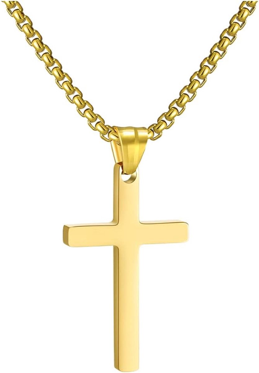 Roestvrij Staal Kruis Ketting voor Mannen Zilver/Goud/Zwart Kruis Ketting voor Vrouwen Kleine Kruis Hanger Ketting Eenvoudige Sieraden Kruis Ketting voor Heren