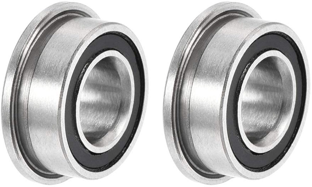 sourcing map 2 stk.MF105-2RS flenskogels 5x10x4mm dubbel afgedicht (GCr15) chroomstalen lagers