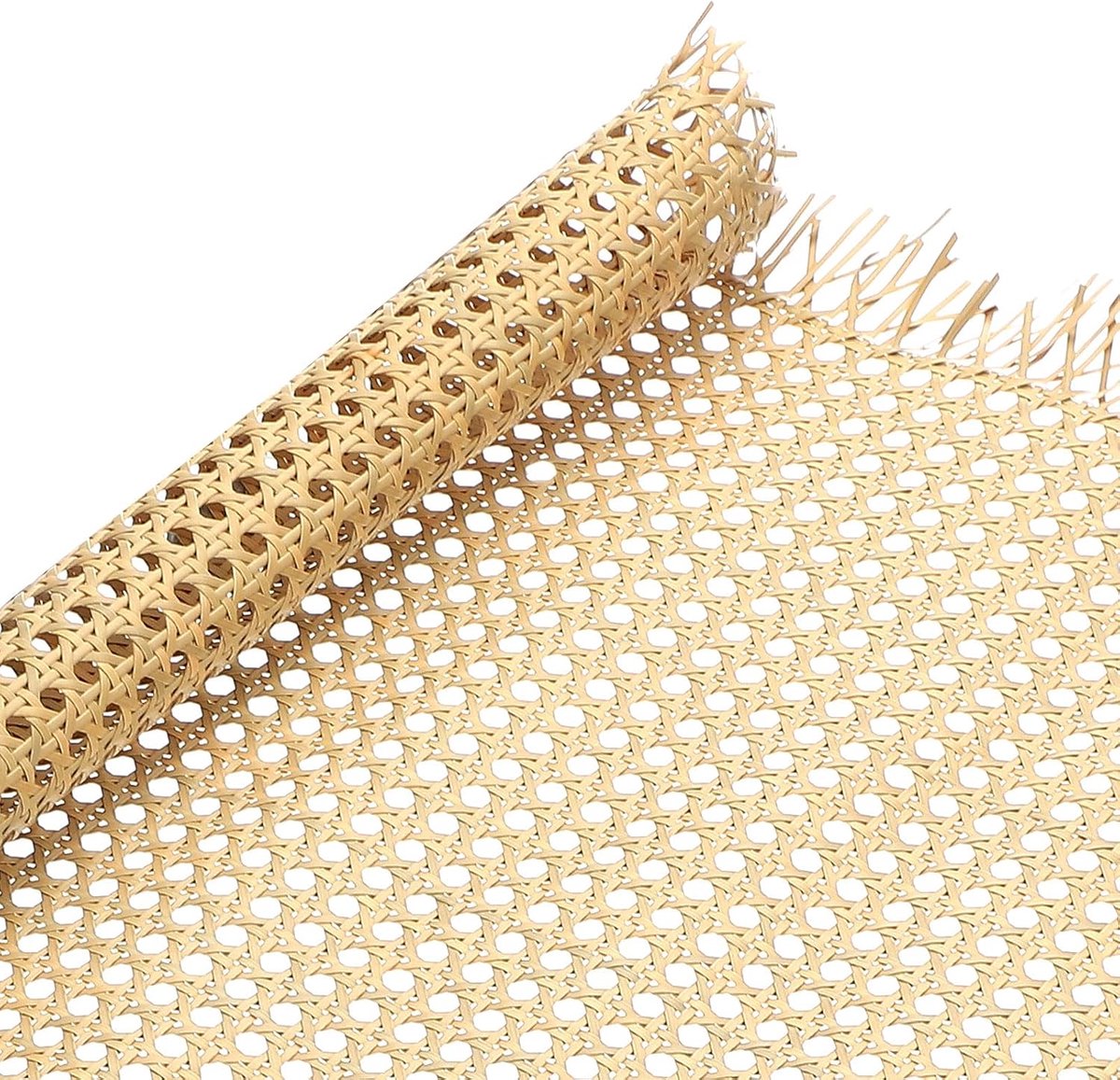 Stof rotan singelband rol 61 cm x 0,5 m geweven synthetisch poly open gaas rotan laken faux caning weave voor doe-het-zelf caning projecten meubels kast stoel plafonddeur, houten