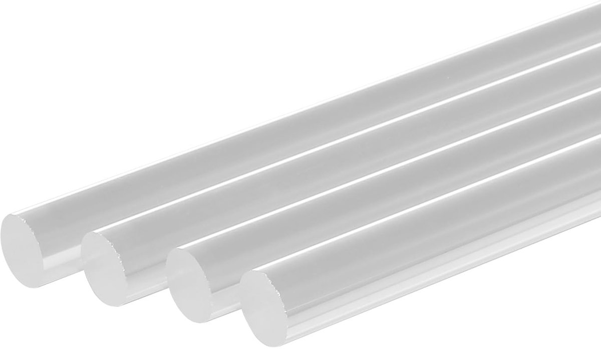 4 stuks transparante acrylkunststof ronde staven, diameter 10 mm, lengte 305 mm, kunststof staven voor doe-het-zelf, knutselen, taartdecoratie, plantenmarkering.