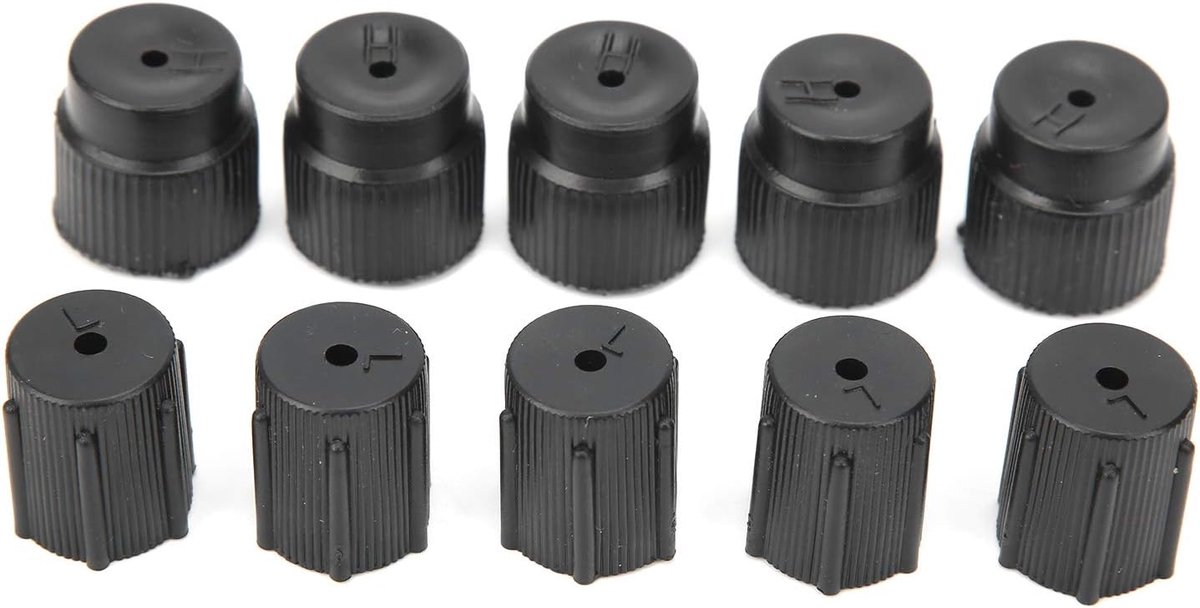 Conditioner Ventieldoppen, Akozon 10 stks/set Universele Air Valve Cap Stofkap Set AC Systeem Connector Caps Voor Air Conditioner Service AC Systeem Opladen Connector Caps