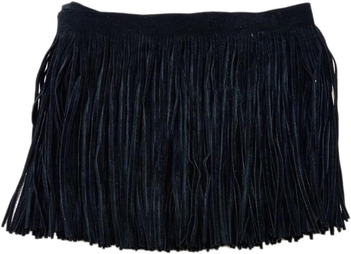 1 M lengte 15 cm kunstmatig wildleder franjesband, franjes gesneden franjesband snijfranse decoratielband dansfranjes naaiganzen voor kleding DIY naaien gordijnen tafelloper decoratie, zwart