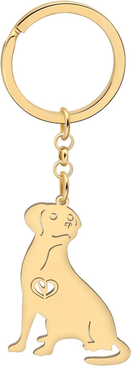 18K Vergulde Leuke Labrador Retriever Hond Sleutelhanger Voor Vrouwen Hondenliefhebber Auto Portemonnee Charm Puppy Sleutelhanger