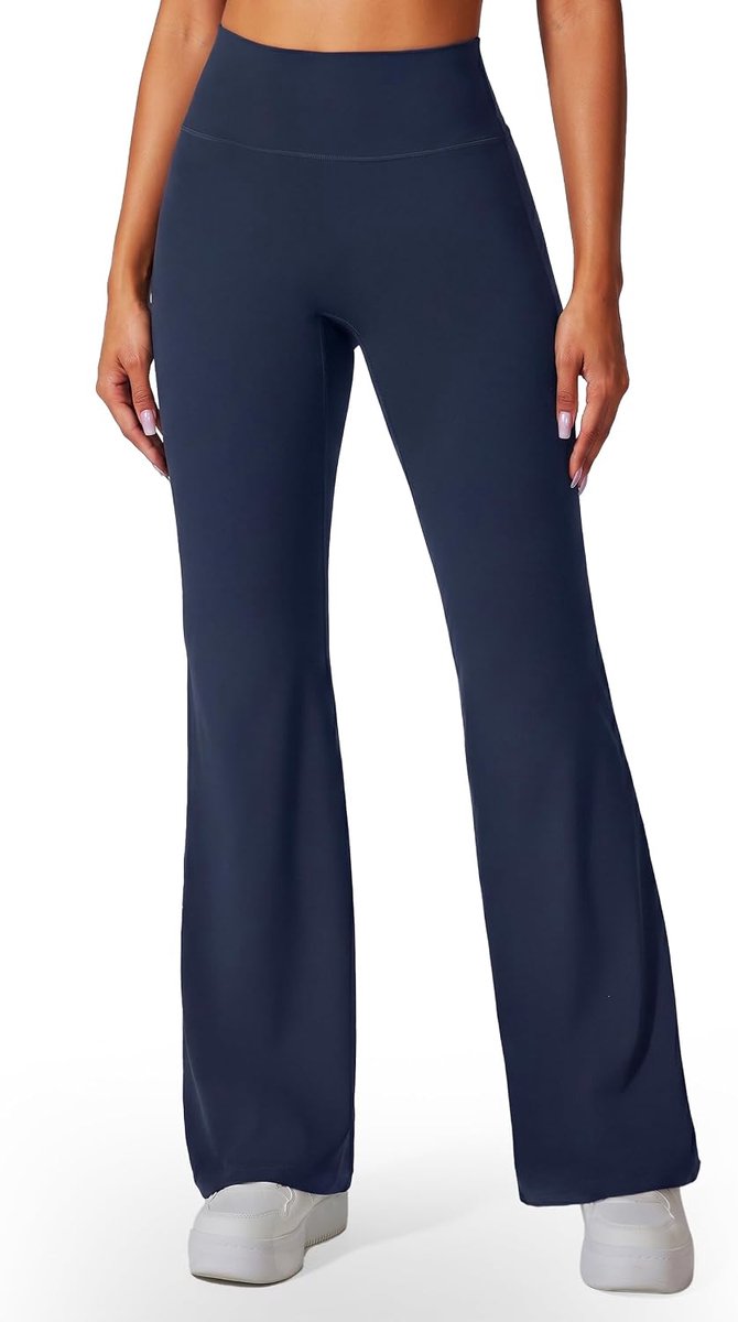 Leggings,Yogabroek Hoge Taille Naadloos met Wijde Pijp,Sport Elastisch Zacht,Comfortabele Broek voor Pilates Fitness Casual Broek met Zakken