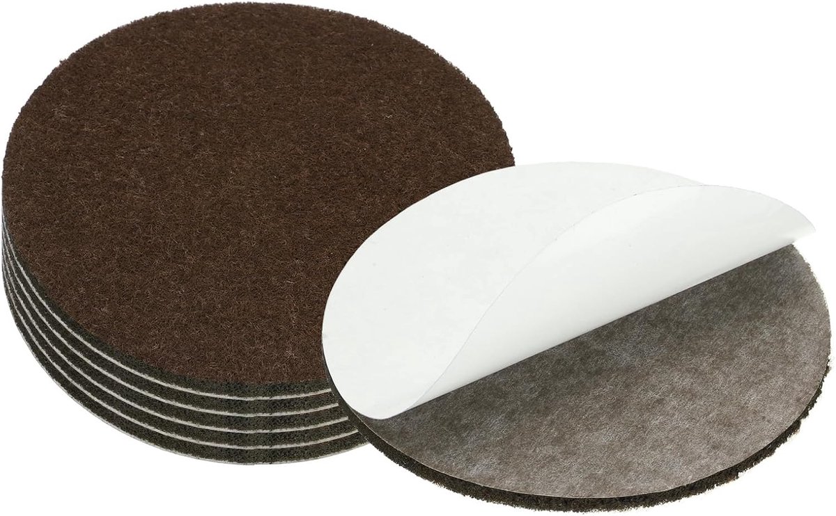 3 Inch Diameter Lamp Base Vilt, 6Pack 3mm Dikte Ronde Zachte Lijm Antislip Anti-kras Backed Vilt voor Lamp Meubels DIY Ambacht, Koffie