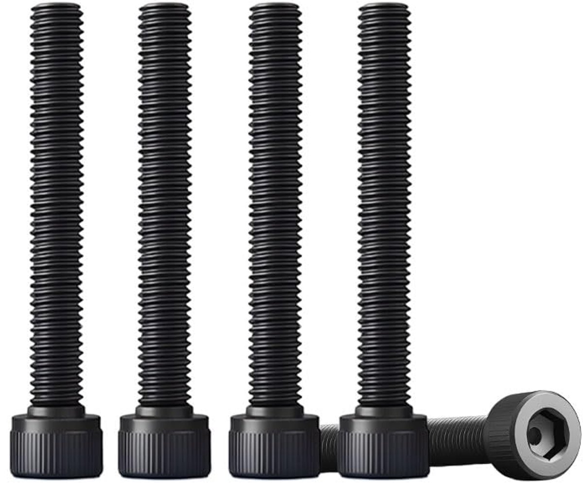 5 inbusschroeven, M4 x 100 mm, zwart, klasse 12,9, gelegeerd staal, volledige schroefdraad voor reparatie van fietsen en motorfietsen, meubelmontage, mechanisch onderhoud