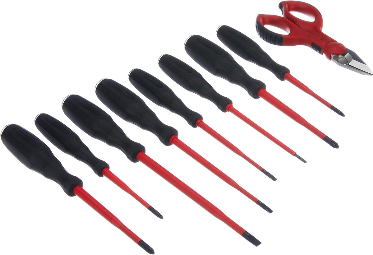 ao1714 Set 8 schroevendraaiers met schaar F1, rood