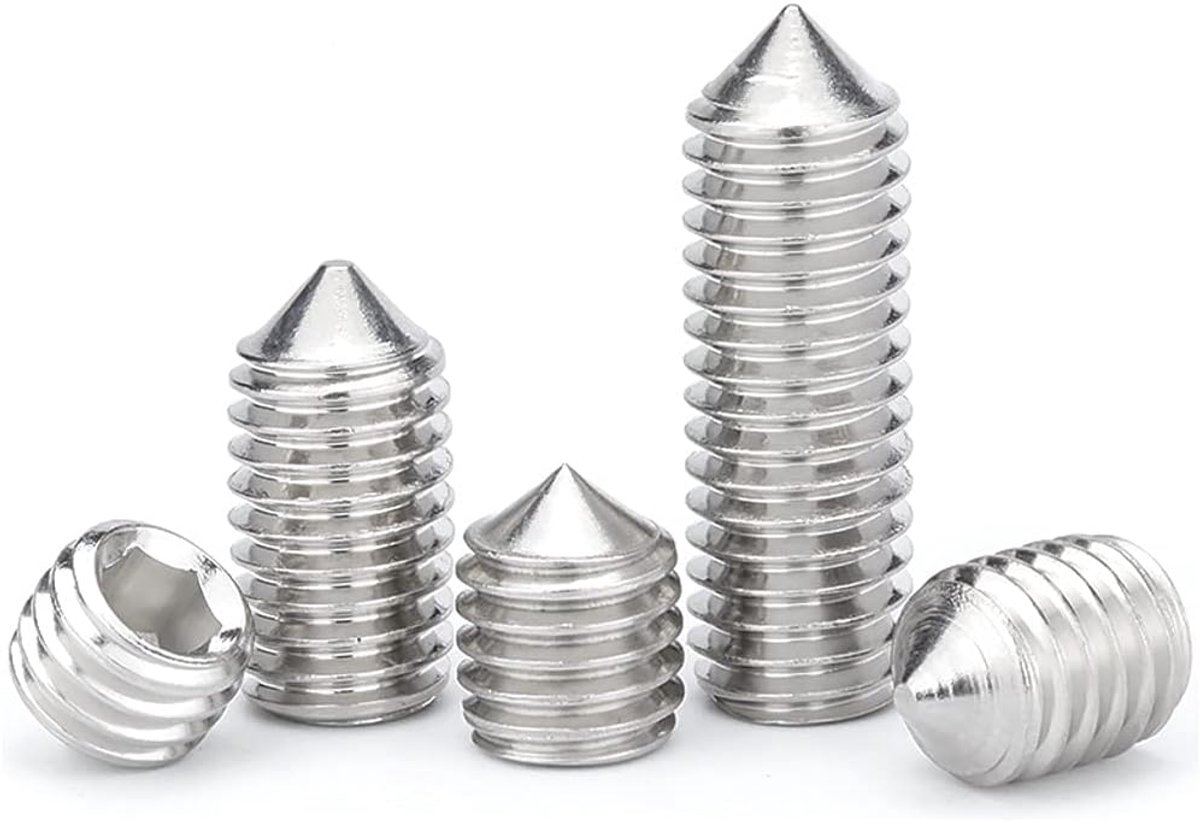 Kegel Schroeven Zonder Kop Cone Punt Inbuskop Schroef Roestvrij Staal Hex Madeschroef M6×8mm,20 pcs