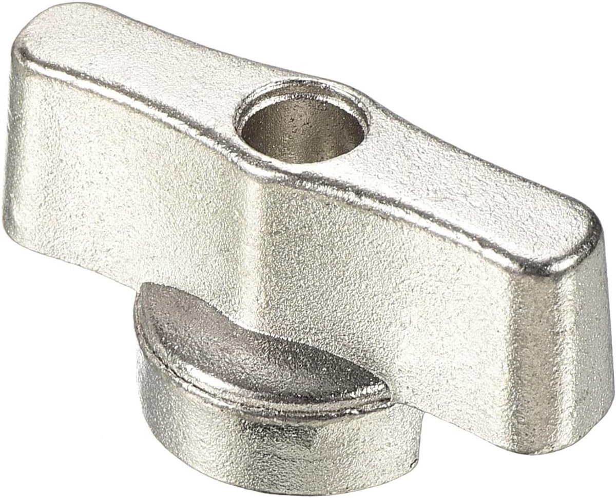 36x17mm Valve Control Knop, Gietijzeren Tee Crank Wing Handvat Schakelaar Vervanging met Schroeven voor Badkamer Keuken, Silver Tone