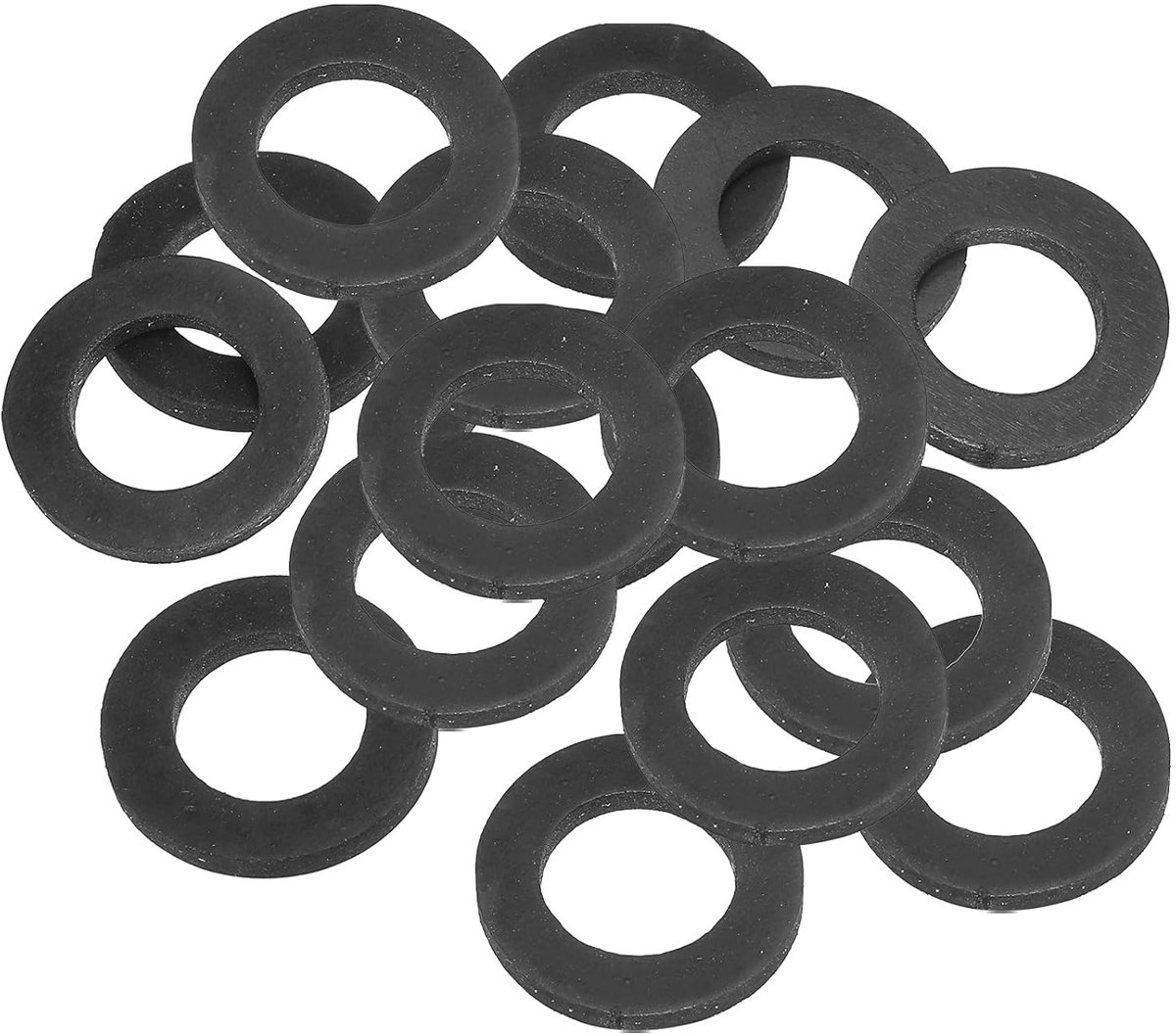 M16 Rubberen sluitringen, rubberen afdichting, rond, 16 stuks, 16 mm ID, 27 mm OD, 3 mm dik, platte sluitringen, set, afdichtingsrubber voor kraanbuis, bevestigingsschroef, zwart