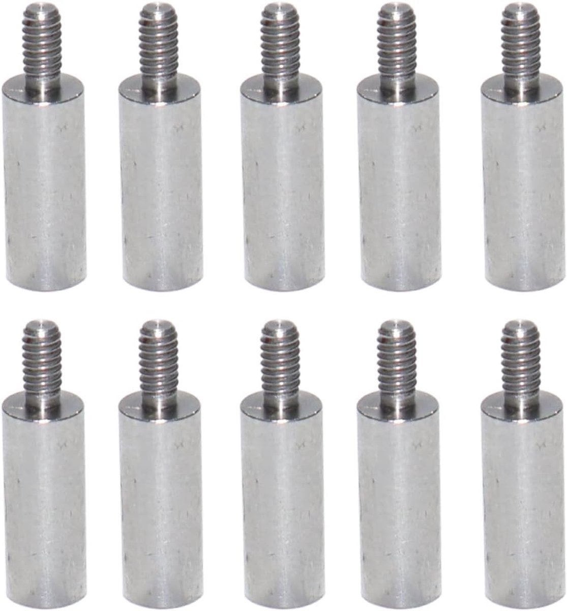 10 stuks roestvrij staal enkele schroefdraad mouw bout, cilindrische adapter aansluitkolom, afstandsschroeven verlengpennen, M2x10+4mm