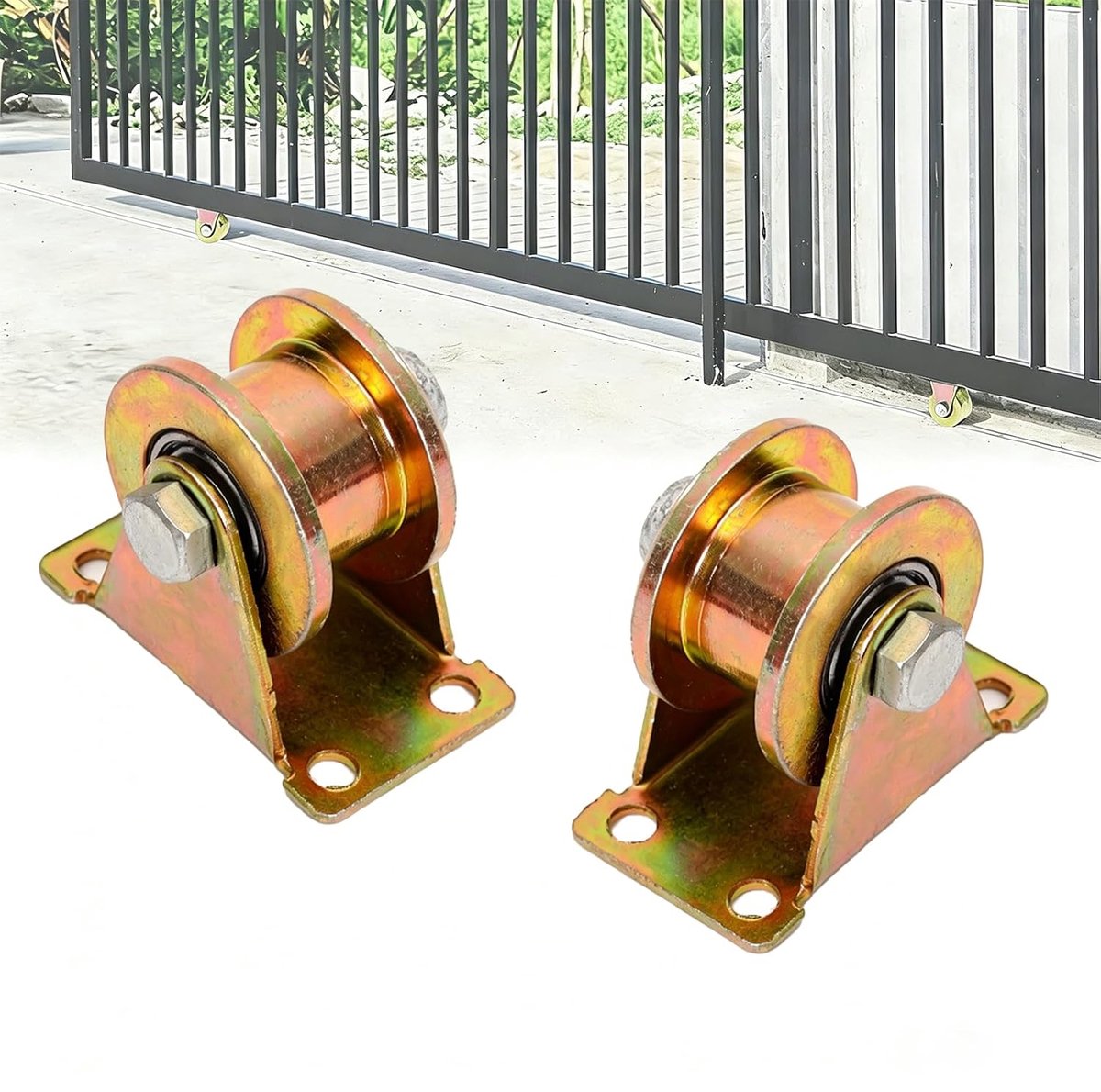 2 stuks stijve loopwielen, schuifpoortwielen, zware belasting, H-groefwielen, voor omgekeerde rails, industriële machines, draadkabelrails, sterk draagvermogen, geluidsarm, 50 mm