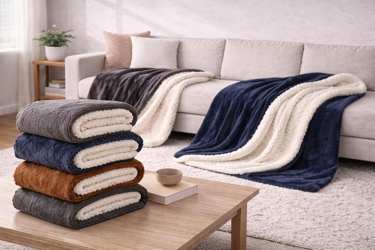 Wolken fleece deken 150x200 cm - luxe dubbelzijdig - extra zacht en warm - perfect voor bank en bed - SnelShoppen