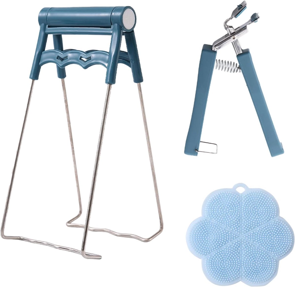 3-delige set hete lucht koekenpan tang set antislip kom bord en pan gebruiksvoorwerpen, keuken anti-verbranding kom met antislipmat
