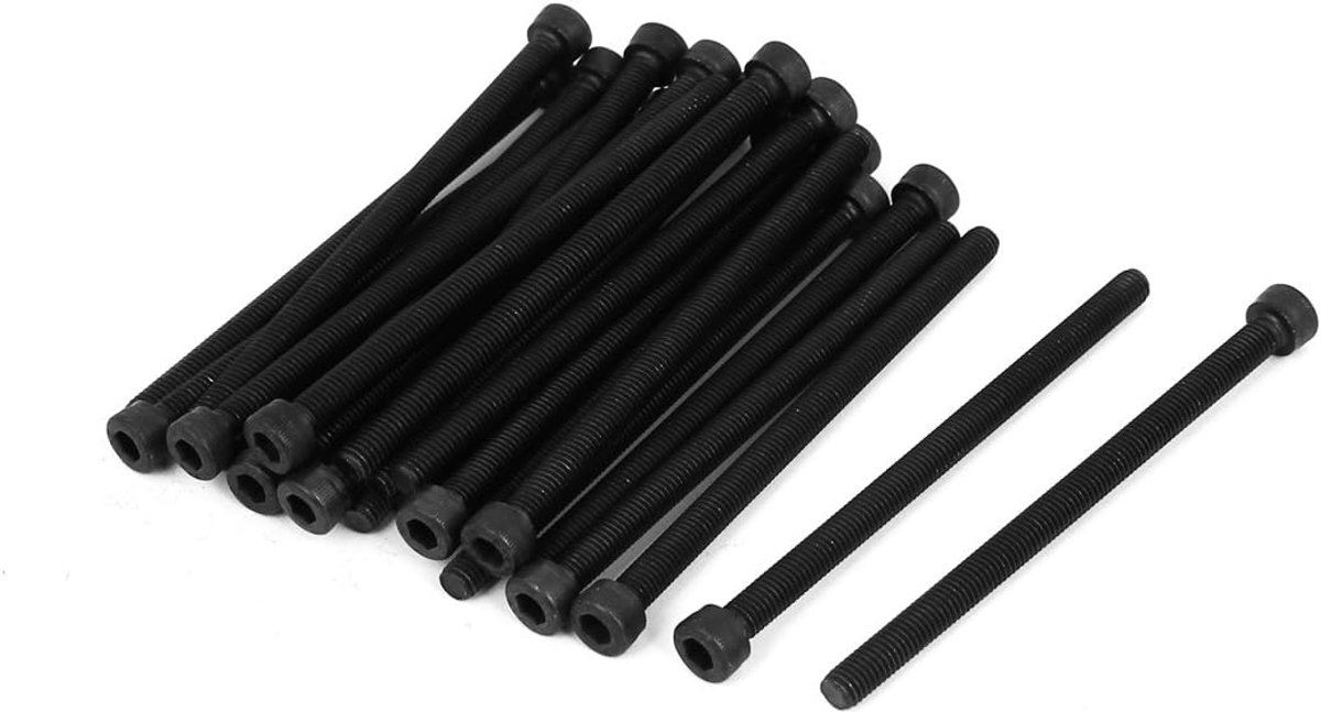 Sourcingmap M5 x 80mm volledige draad Hex Socket Cap hoofd schroeven bouten zwart 25 Stks