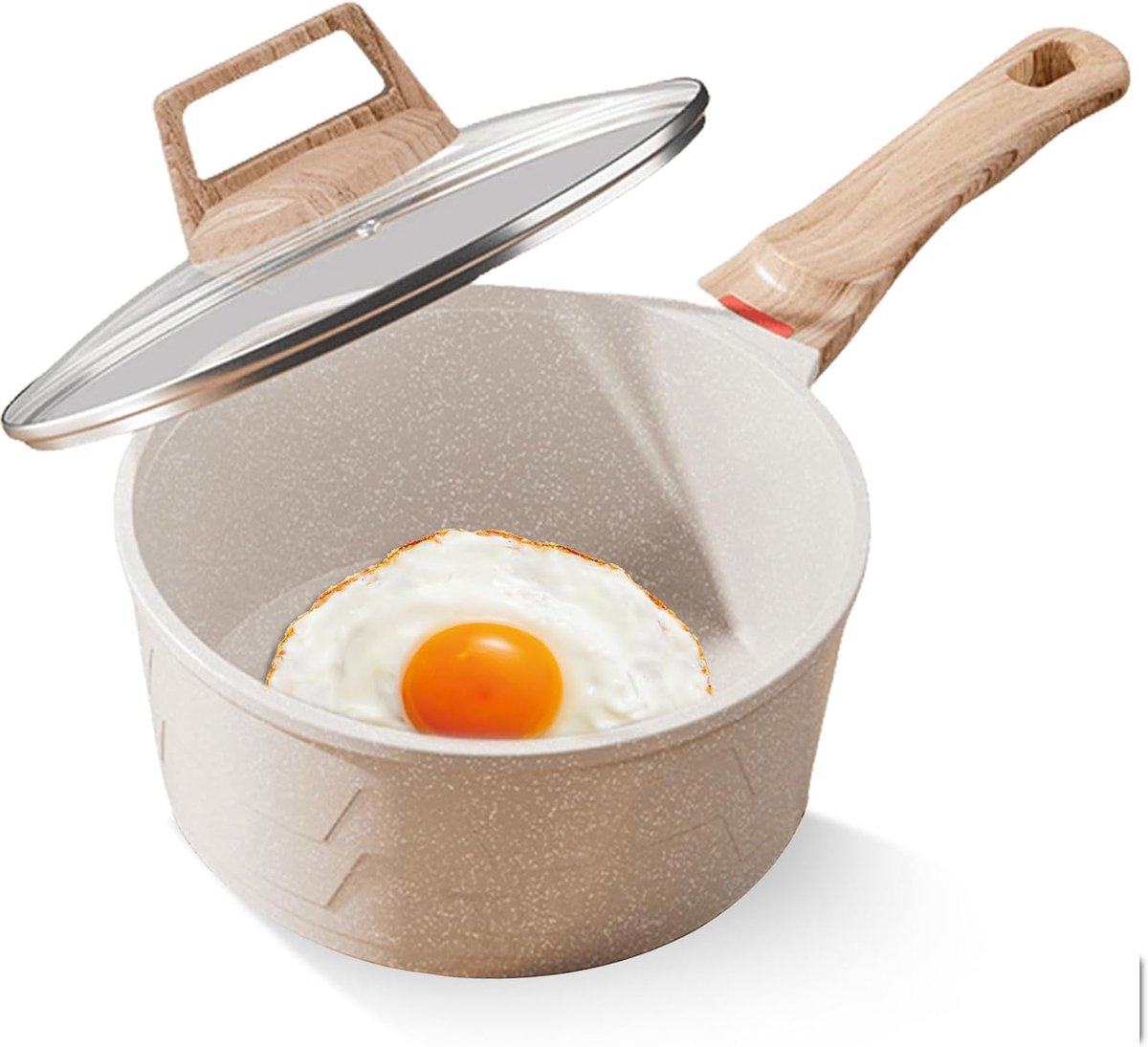 Braadpan, 16 cm, braadpannenset met deksel, inductie, anti-aanbakpan, voor alle warmtebronnen, oven en vaatwasmachinebestendig