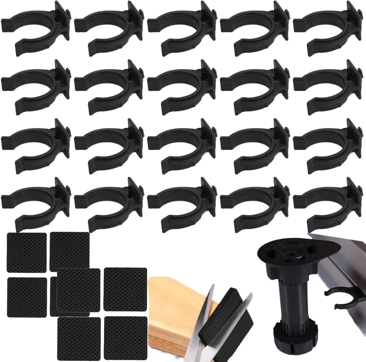 20 stuks, sokkelhouders voor keukensokkel, keukenstandaard voor keukenvoeten, sokkelclip, keukensokkel, sokkelclips voor keukenpoten, houder, sokkelhouder sokkelpanelen