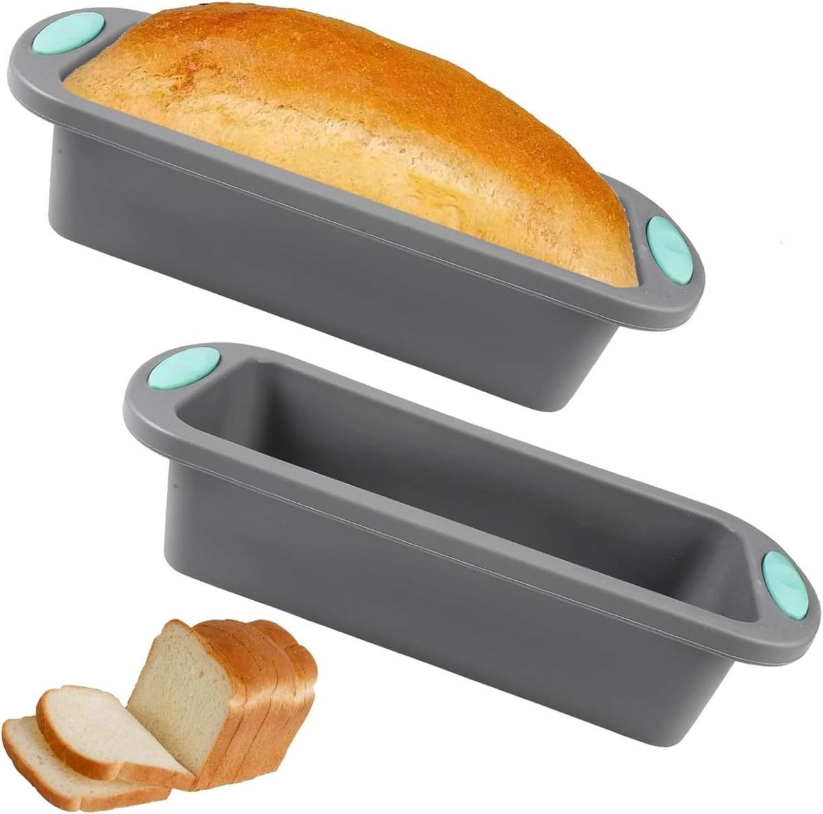2 stuks siliconen bakvormen, hittebestendige plumcakevorm, anti-aanbak-siliconen vorm, gemakkelijk los te maken broodbakvormen, voor het bakken van brood, cake