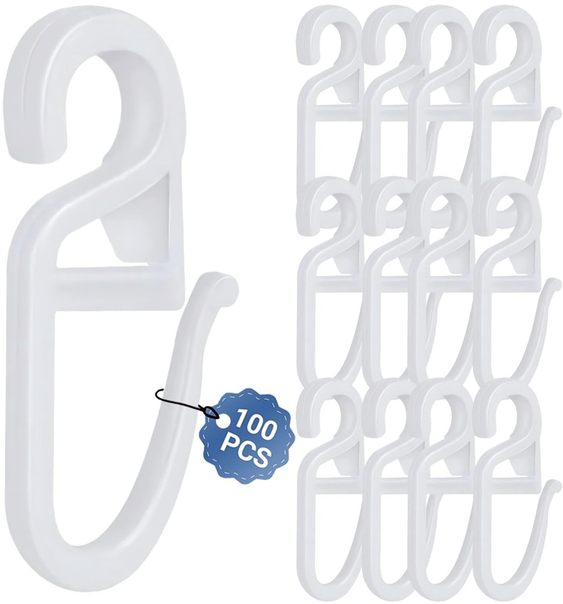 Gordijnhaken 100 stuks - universele vouwbare clip hangers - duurzaam en wasbaar - snelle montage - SnelShoppen