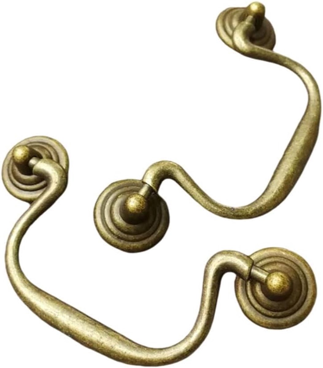 2 stuks antieke bronzen ladehandgrepen, 9 cm gatcentra, vintage meubeltrekgrepen voor kast, kledingkast, dressoirdeur (11 cm lengte)