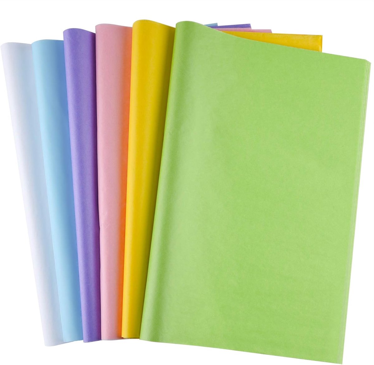 Zijdepapier bulk 60 vellen gesorteerd cadeaupapier voor Happy Pasen Day DIY Crafts Verjaardagsfeest Verpakking Decoratie (6 kleuren)