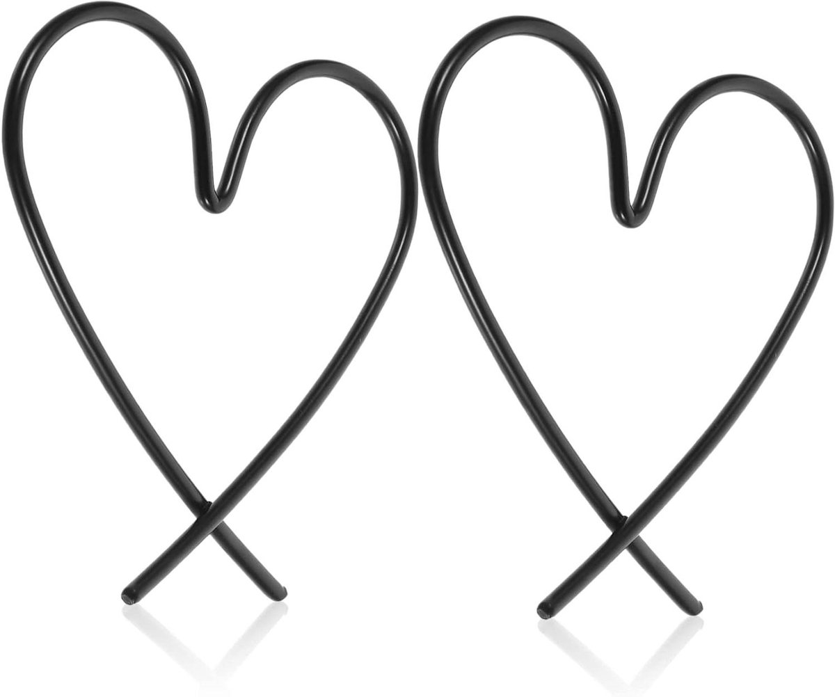 Metalen Hart Wanddecoratie - Draaddecoratie Hartvormig - Binnen Buiten Decoratie - Kleurvast IJzeren Kunst - 8.5x8.5CM - Zwart