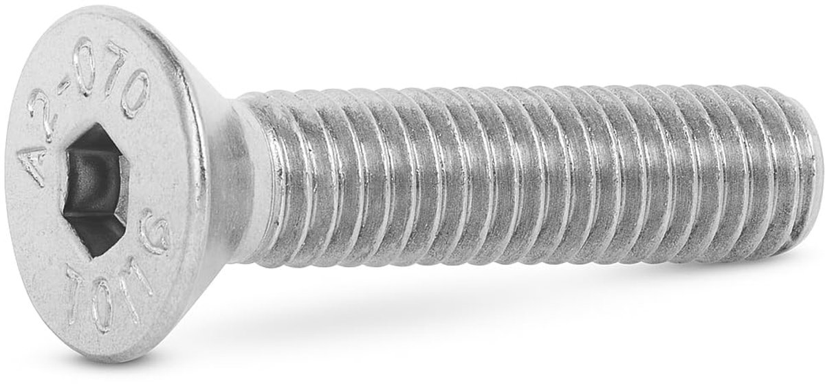 Schroeven roestvrij staal M12 x 20 mm - 10 stuks met binnenzeskant DIN 7991 V2A A2 VA schroeven, metrische volledige schroefdraad voor moeren en sluitringen (M12 x 20 (10 stuks)