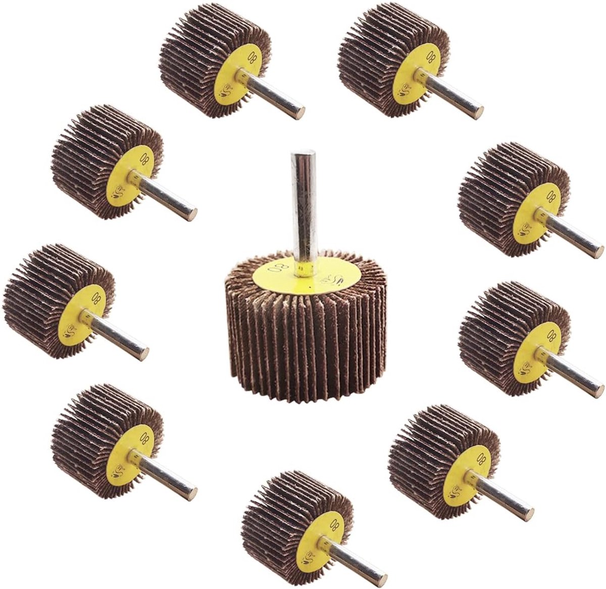 50X25x6MM korrel 80. De slijpschijf is geschikt voor het reinigen van roest/lasfrezen/houtproducten. Geschikt voor alle elektrische/draaibank gereedschappen (10 stuks)